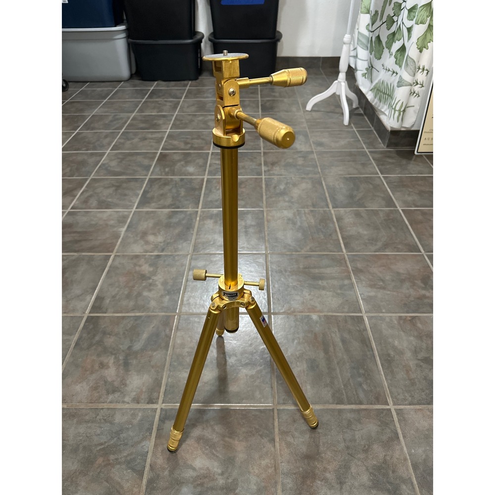 Vintage Gold Tiltall Junior Tripod by Uniphot Corp Made in USA Camera Stand